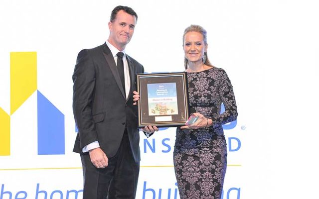 Nadine is awarded the Queensland Master Builders Association Award for Women in Building 2016.